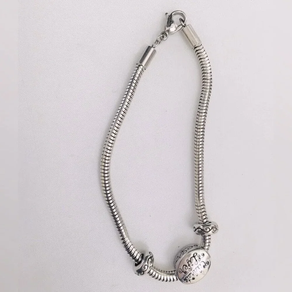 Hallmark Connection Stainless Steel Silver Bracelet Keepsake Celebrate Life - Picture 5 of 9